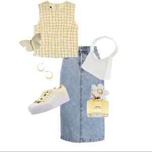 Yellow Checkered Women's Top